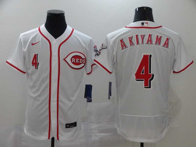 Reds 4 Shogo Akiyama White 2020 Nike Flexbase Jersey,We sell and wholesale Reds 4 Shogo Akiyama White 2020 Nike Flexbase Jersey on line form chian!